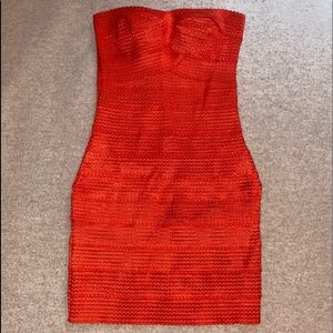Fiery chili bodycon strapless dress